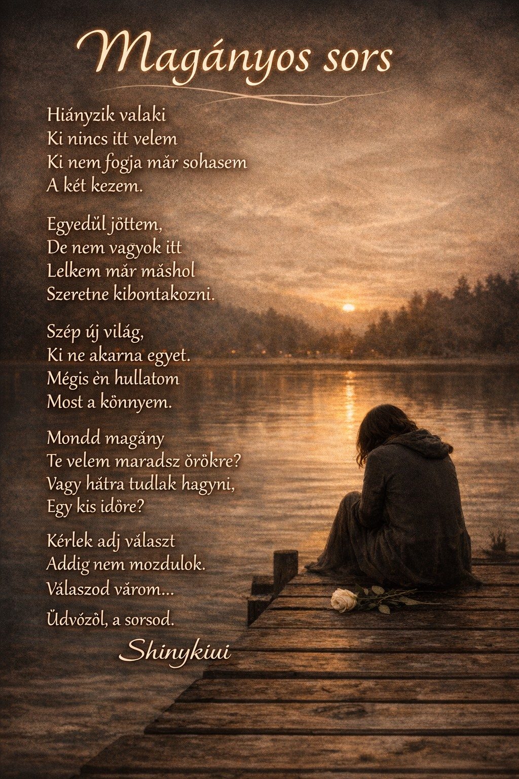 Emi - Shinykiui: Magányos sors című vers illusztrációja a Múzsák Könyvtárában