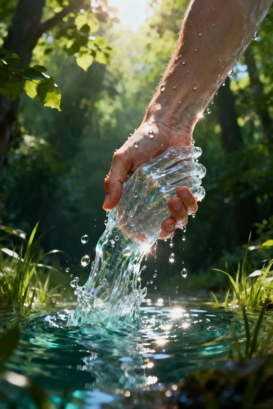 Gábor Edit: A víz című vers illusztrációja a Múzsák Könyvtárában