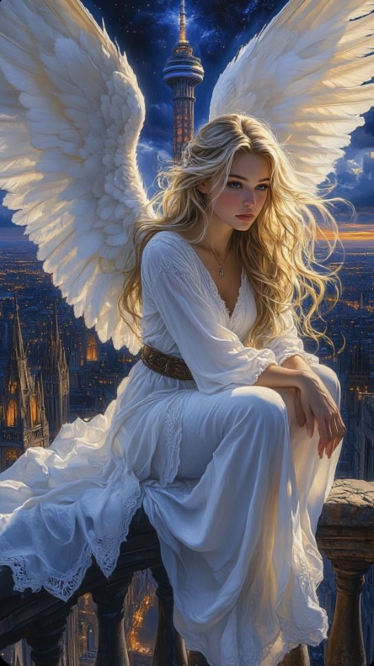 Papp-Erdei Barbara(Barbara Liney Woods): Az angyal, aki nem tudott szeretni című novella illusztrációja a Múzsák Könyvtárában.