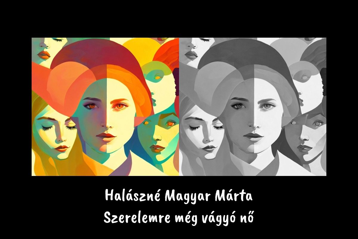 Halászné Magyar Márta: Szerelemre még vágyó nő című vers illusztrációja a Múzsák Könyvtárában