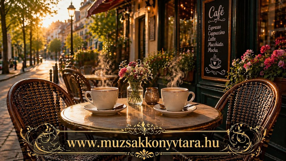 Soósné Balassa Eszter: Kivel kávézok én? című vers illusztrációja a Múzsák Könyvtárában