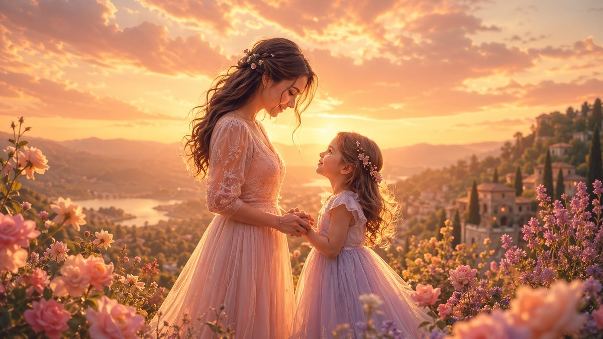 Aurora Amelia Joplin: Anyai szív lenyomata című vers illusztrációja a Múzsák Könyvtárában