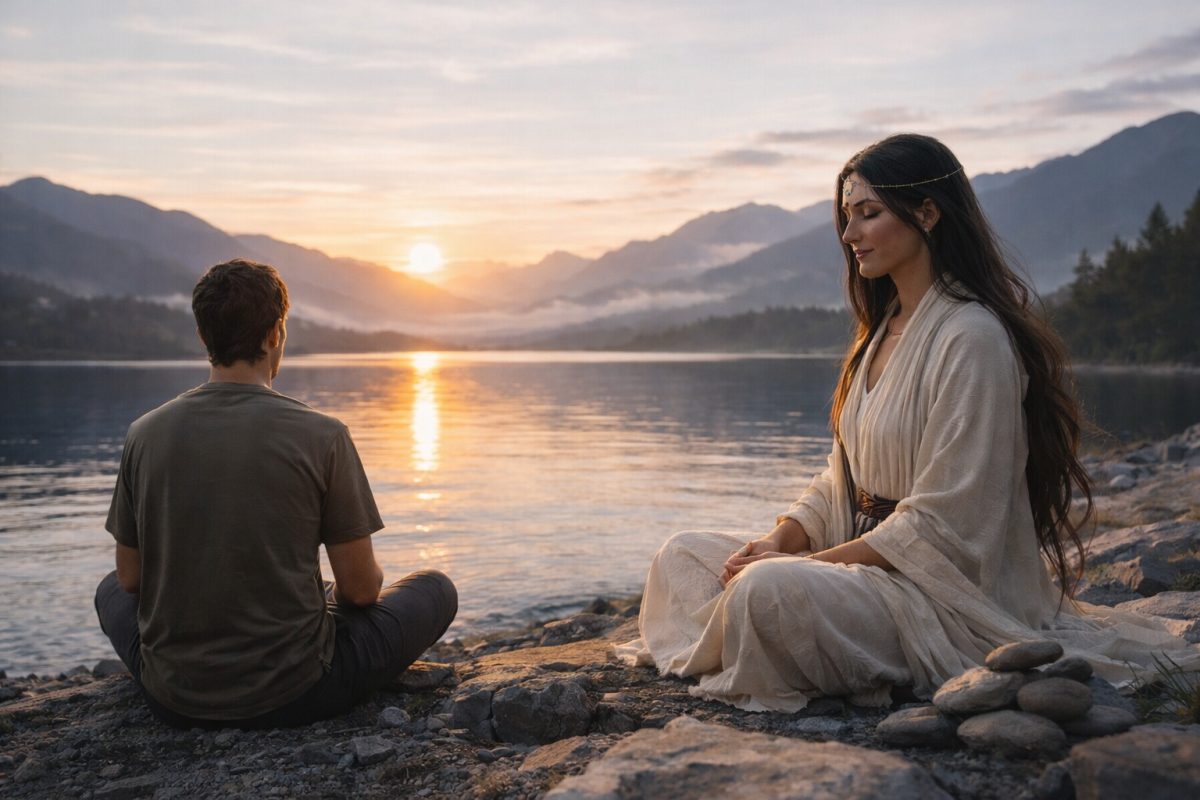 Az időtlen halkpont: A Mester szavai egy csendes úton című novella illusztrációja a Múzsák Könyvtárában