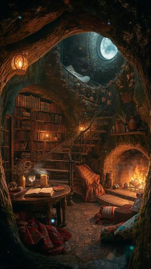 Márkus Katalin/Kata/: Az öreg tölgyfa tündére című mese illusztrációja a Múzsák Könyvtárában