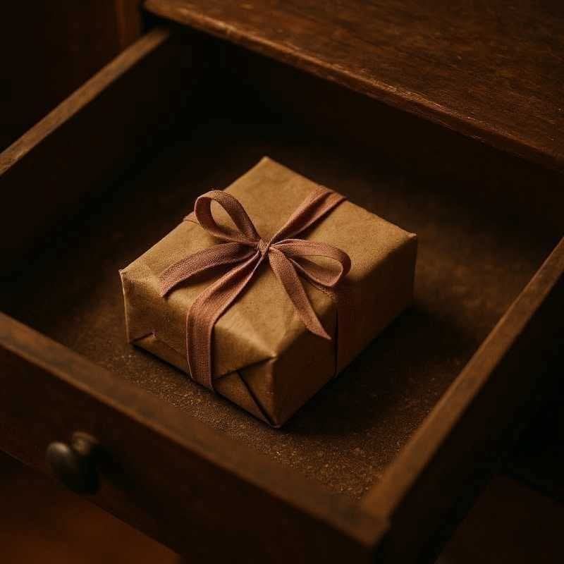 Zsuzsanna Bandics: Egy elfelejtett csomag című vers illusztrációja a Múzsák Könyvtárában