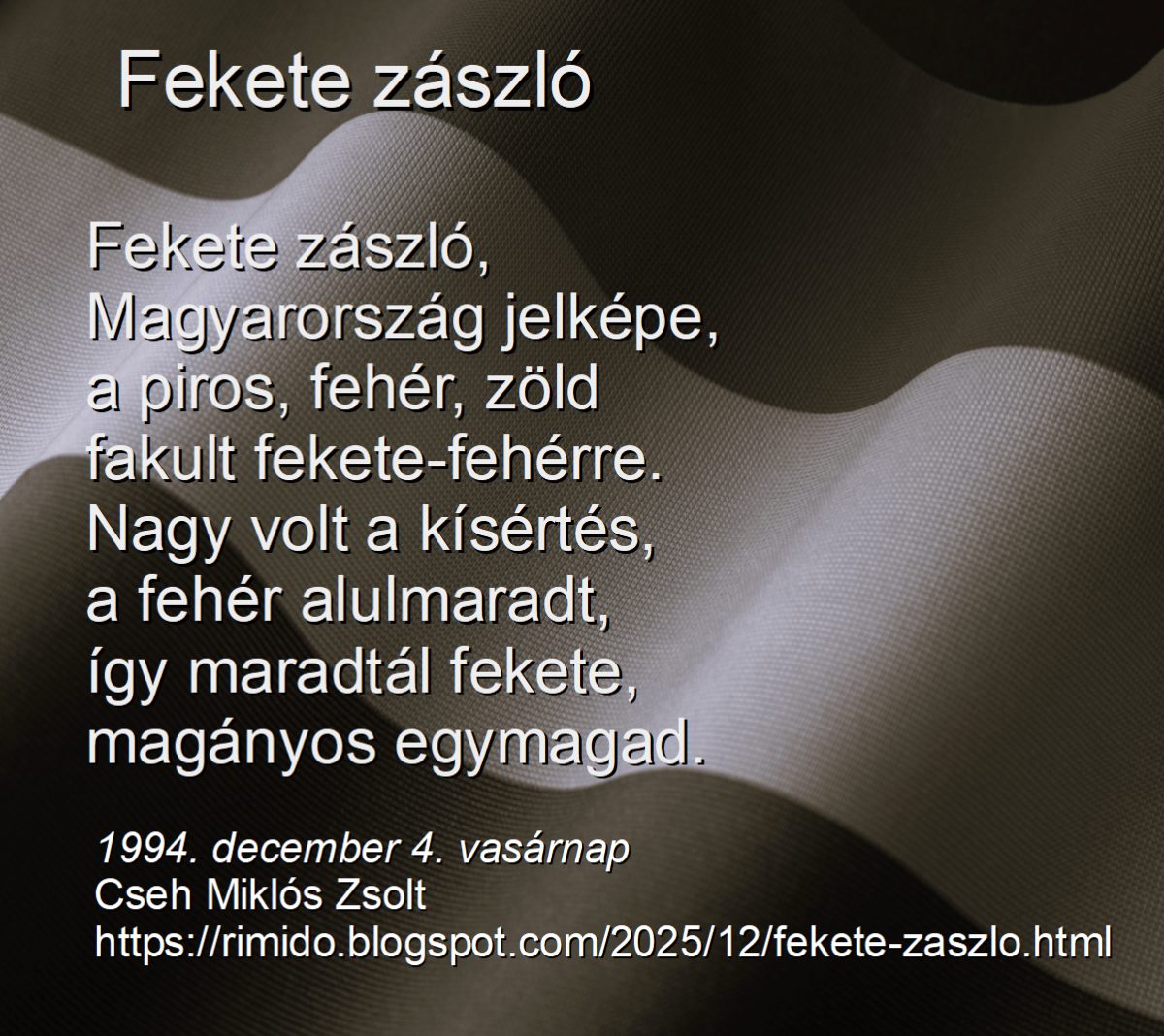 Cseh Miklós Zsolt: Fekete zászló című vers illusztrációja a Múzsák Könyvtárában