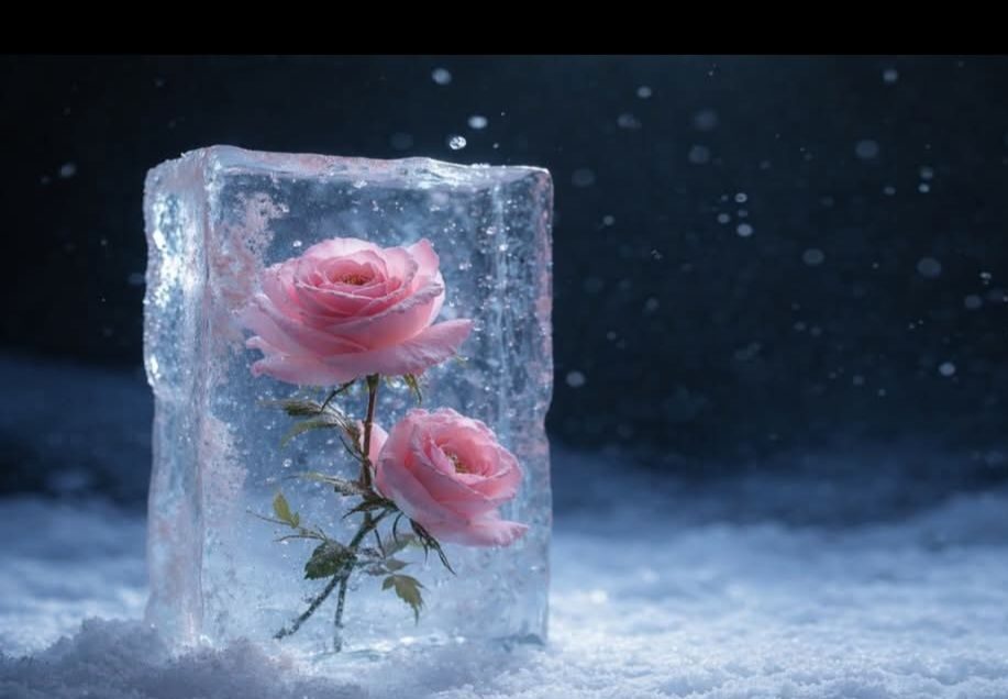 Vizkeleti Erzsébet: Jégvirág az ablakon című vers illusztrációja a Múzsák Könyvtárában