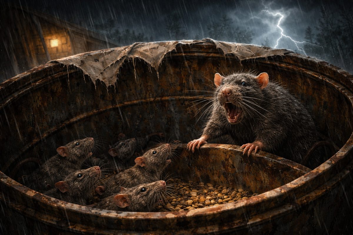 Mozef Jemer: Patkánycsapda című novella illusztrációja a Múzsák Könyvtárában