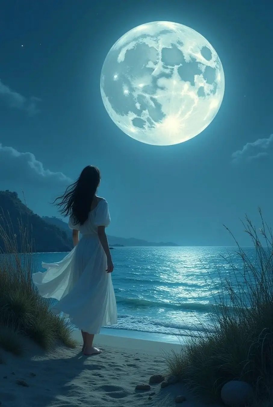 Gábor Edit: A Hold című vers illusztrációja a Múzsák Könyvtárában