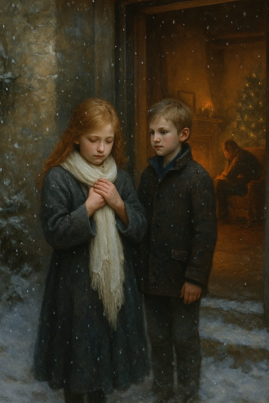 Aurora Amelia Joplin: A fehér kendő című novella illusztrációja a Múzsák Könyvtárában.