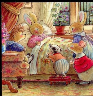 Garami Nelli: Nyuszi Gyuszi és barátai - 2.A beteglátogatók című mese illusztrációja a Múzsák Könyvtárában