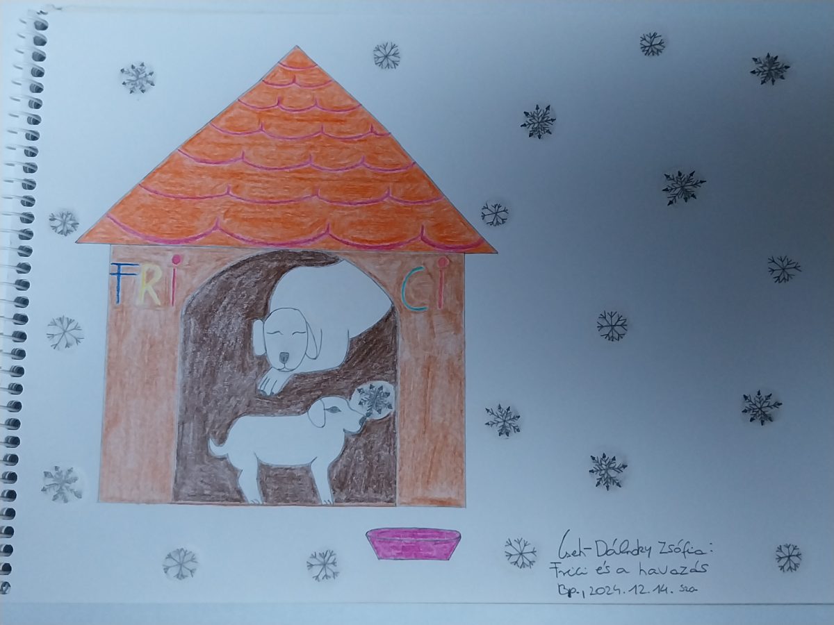 Zofia: Frici és a havazás című mese illusztrációja a Múzsák Könyvtárában