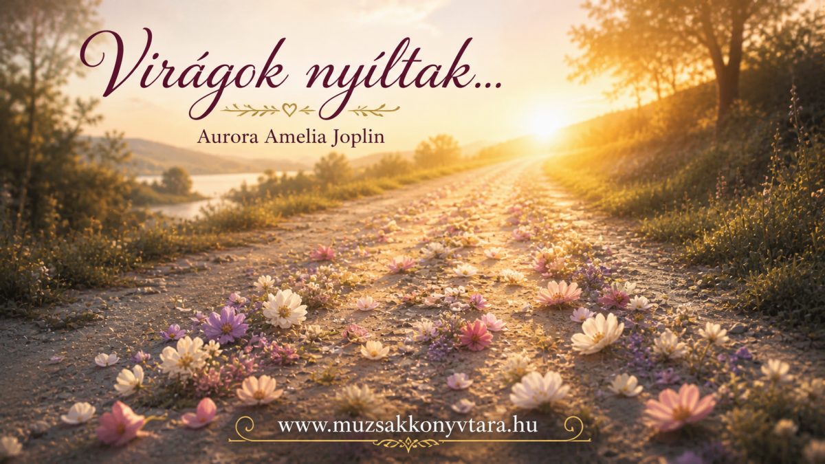 Aurora Amelia Joplin: Virágok nyíltak… című vers illusztrációja a Múzsák Könyvtárában