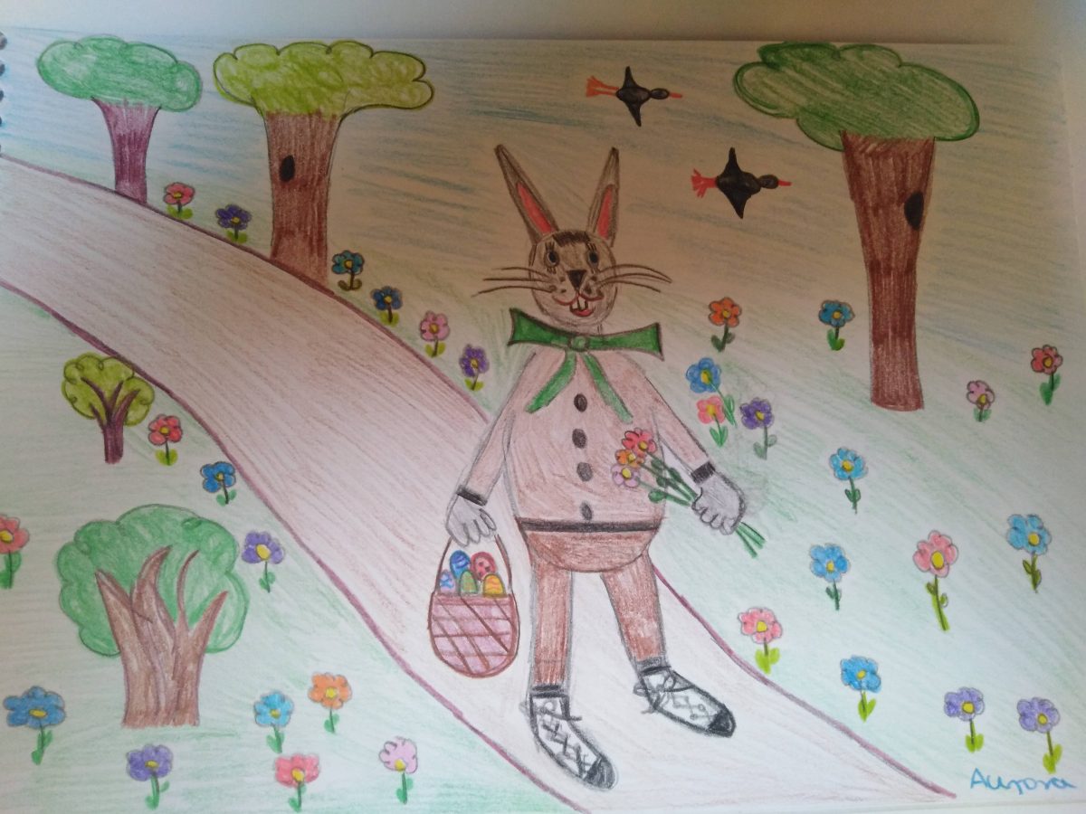 Zofia: Nyúl úr húsvétja című vers illusztrációja a Múzsák Könyvtárában