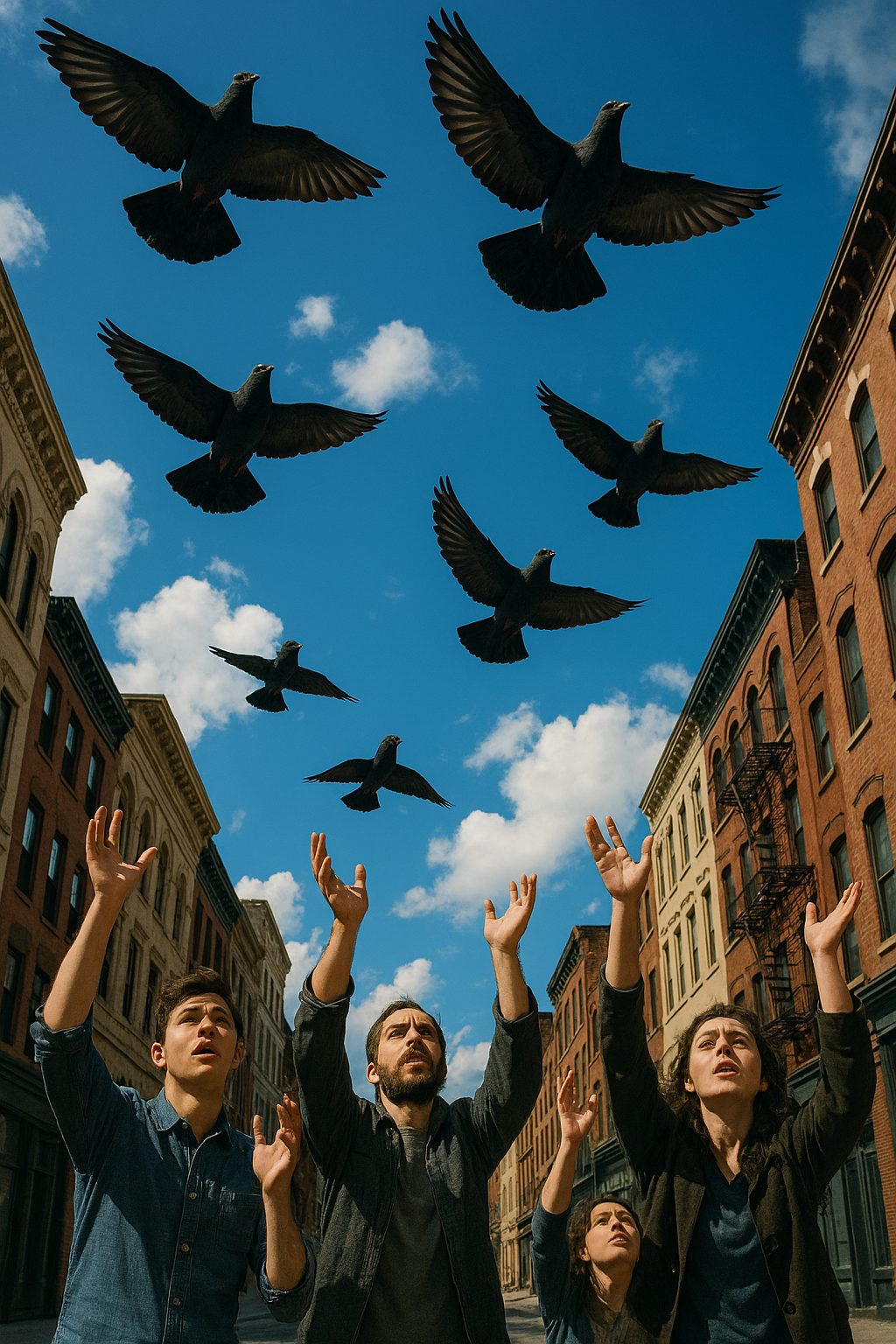 Antal Izsó: Ott fenn az égen... című vers illusztrációja a Múzsák Könyvtárában