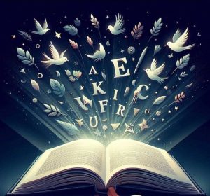 Fekete Ida Virág: Az élet színpadán című vers illusztrációja a Múzsák Könyvtárában