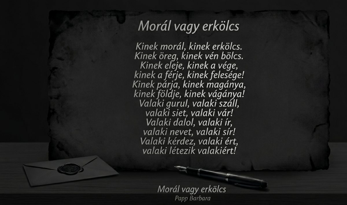 Papp Barbara: Morál vagy erkölcs című vers illusztrációja a Múzsák Könyvtárában