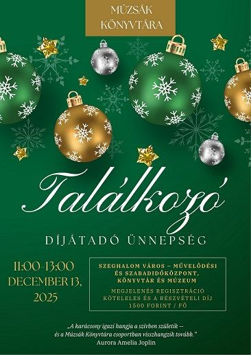 Múzsák Könyvtára – Karácsonyi találkozó és díjátadó ünnepség